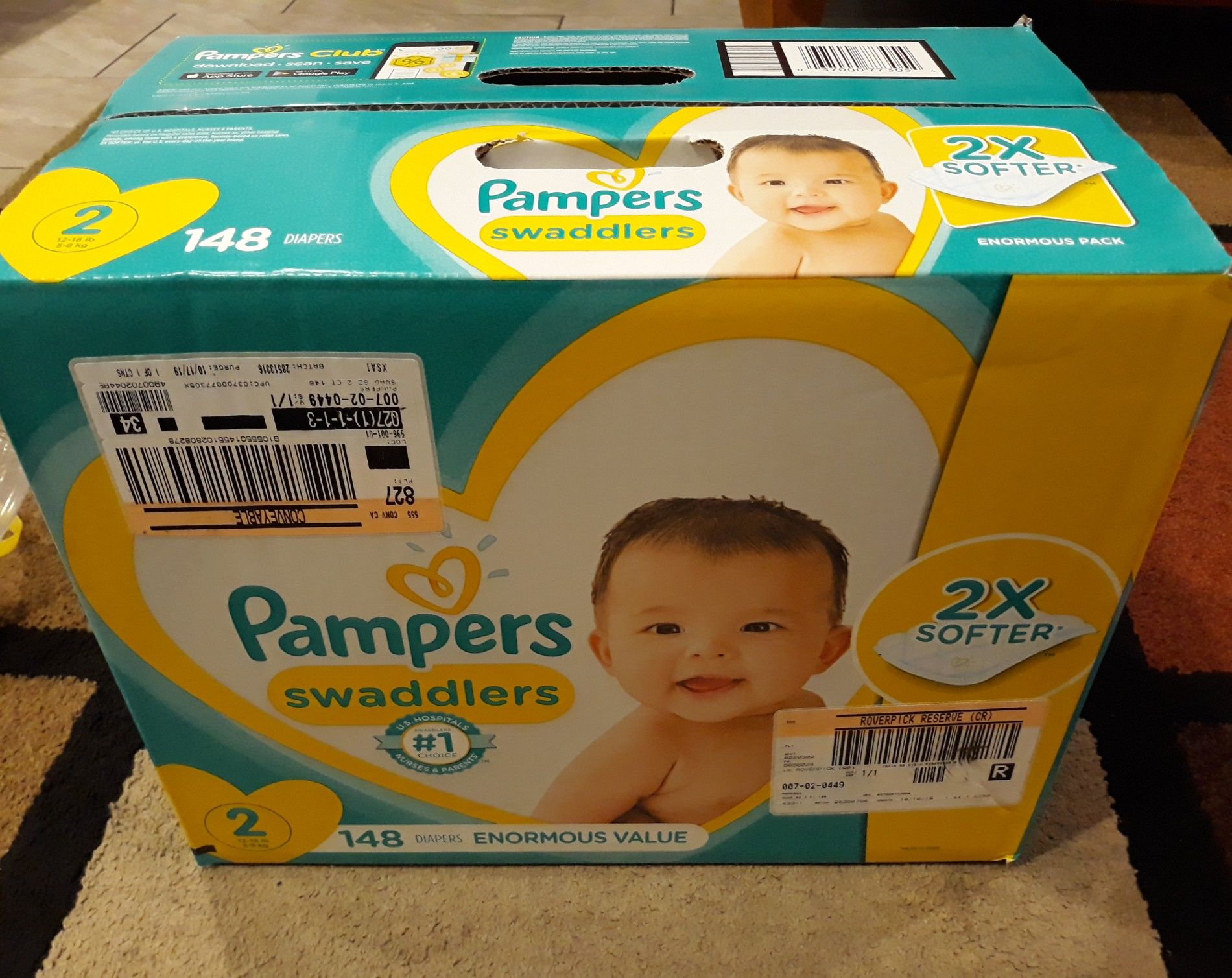 Pampers diapers size 2 👶 (148 count) Box unopened (Offers will be ignored) ‼Caja nueva de Pampers Size 2 👉Recoger en Vallejo👈
