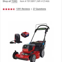 Toro Electric Lawnmower 