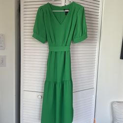 DKNY vibrant Green Mídi Dress