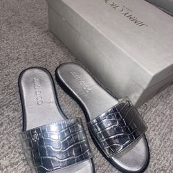 Jimmy choo Minea flat in sliver 35.5