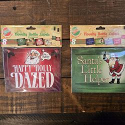 Christmas Wine Beer Bottle Labels 16 Stickers Slap Stickers