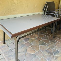 Outdoor table Tempered Glass Top 