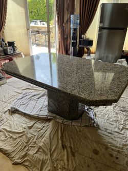 Custom Gray Granite Dining Table