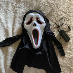 Ghost Face Light Up Halloween Mask