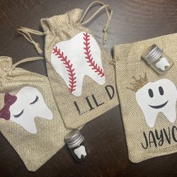Kids Personalized Tooth Fairy Bag With Bottle 🧚🏽‍♀️✨