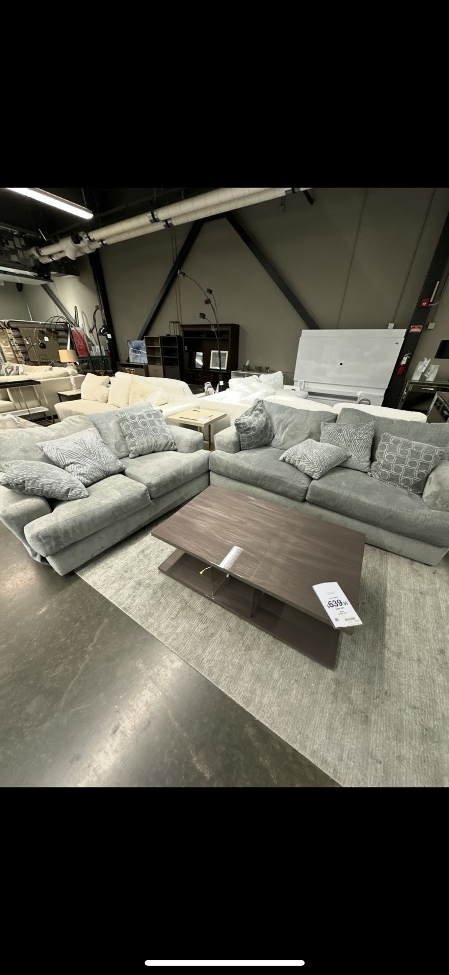 2 Comfy couches + Marble coffee/end Table