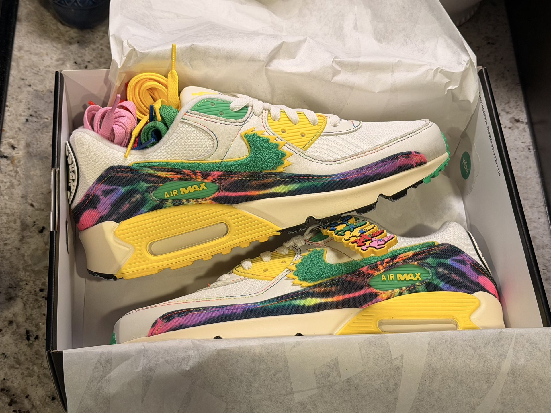 Nike Air Max 90 x University of Oregon x Grateful Dead Sz10