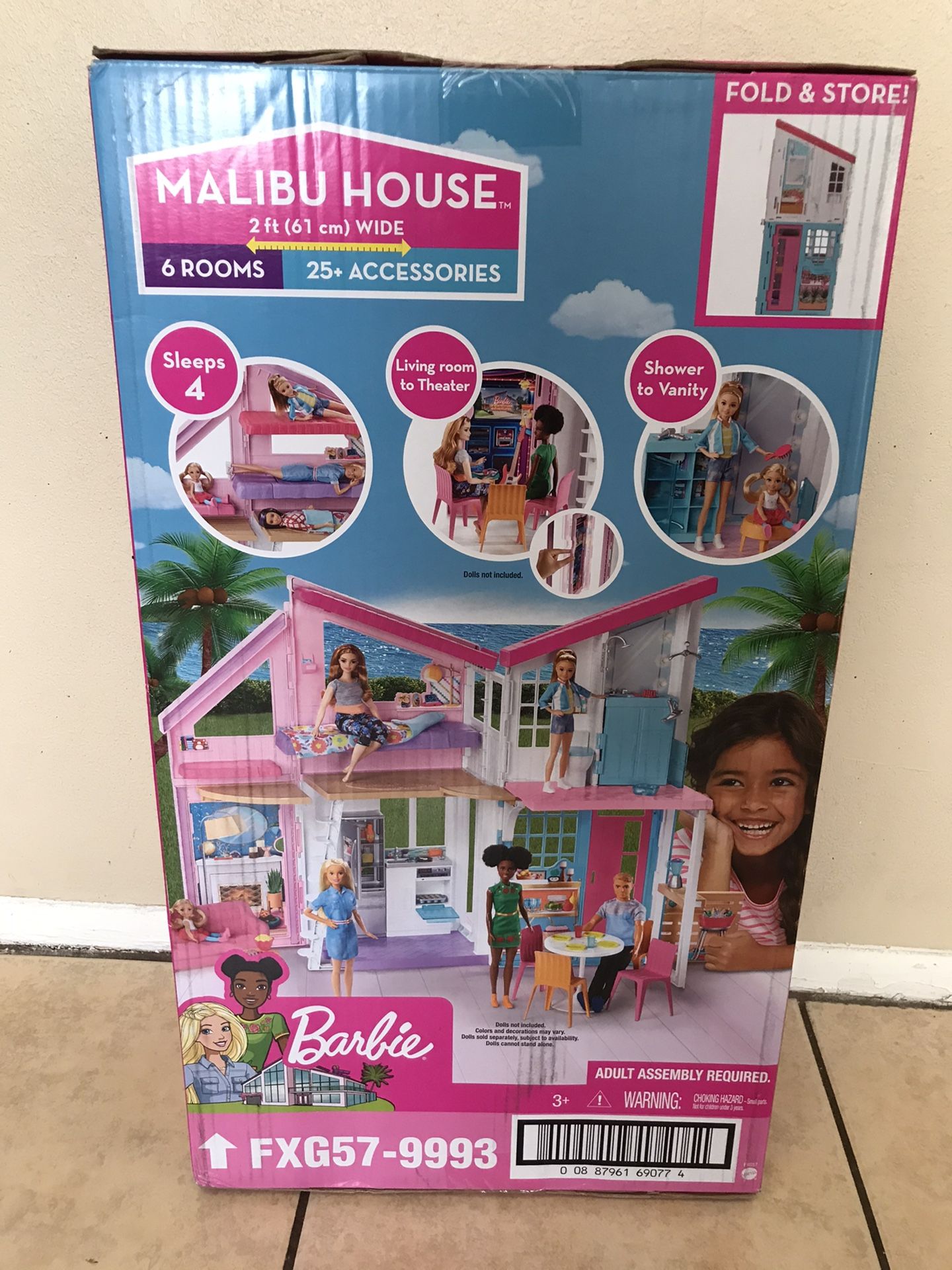 Barbie Estate Malibu House Playset with 25+ Themed Accessories girl toy for dolls