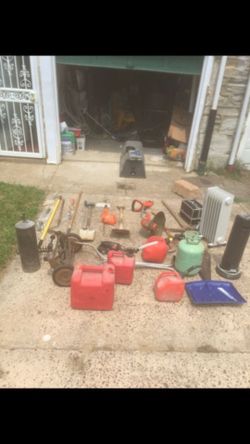 Construction items plus gas can