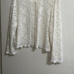 Women's Open Front Cropped Cardigan Long Sleeve Casual Lace Jacket  Bolero Cardigan Size Large