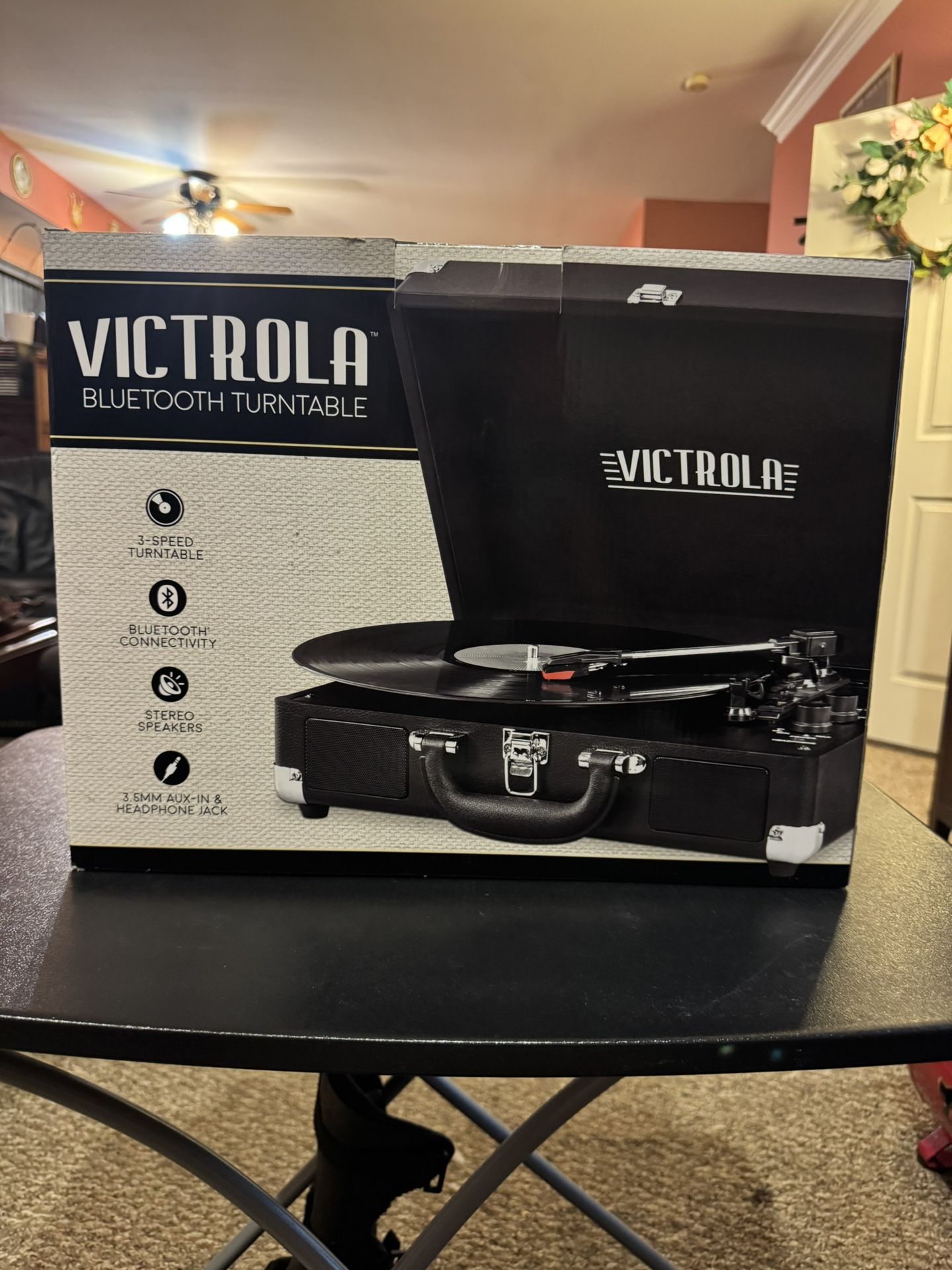 NIB Victrola Suitcase Record Player (Black)