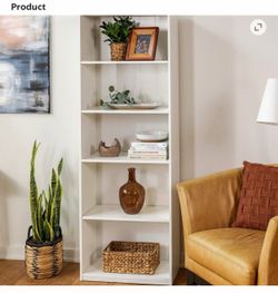 White Bookcase Shelving Unit – Set of 2