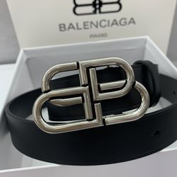 Balenciaga 3.5cm Logo Embellished Leather Belt Men