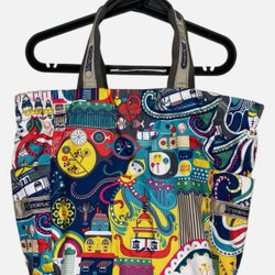 Lesportsac Artist In Residence Tote Shoulder Bag Alma Octopus Submarine Marine