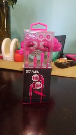 New Staples Ear buds with mic. 2 pair available.