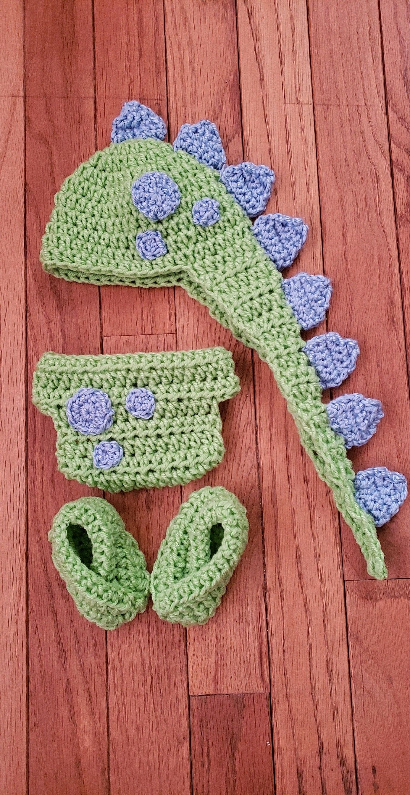 Crochet dinosaur baby set