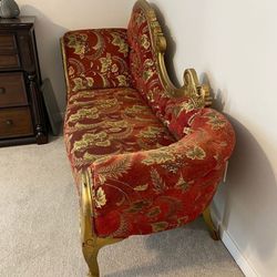 Baroque French Burgandy Ottoman Bench 299 OBO