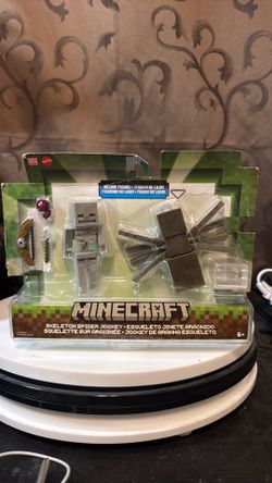 Minecraft Skeleton Spider Jockey Action Figures & Accessories 2-Pack, 3.25-in Scale Collectibles