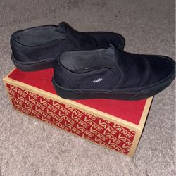 Original Vans, Canvas Slip-on, Black Size 10