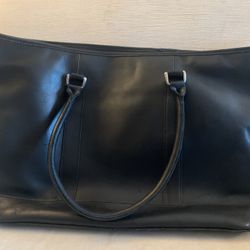 Black Leather Briefcase / Computer Bag