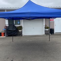 10x10 ft Push Instant Hub Canopy, Blue (used)
