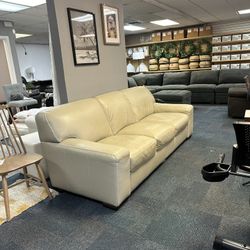 Leather Cream Couch 