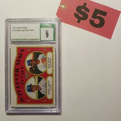 2021 Topps Heritage RC Stars #129 Brady Singer / Nick Heath Royals CSG Mint 9 