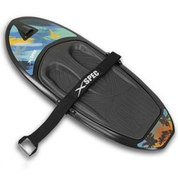 Kneeboard with Hook for Knee Surfing Boating Waterboarding, Black