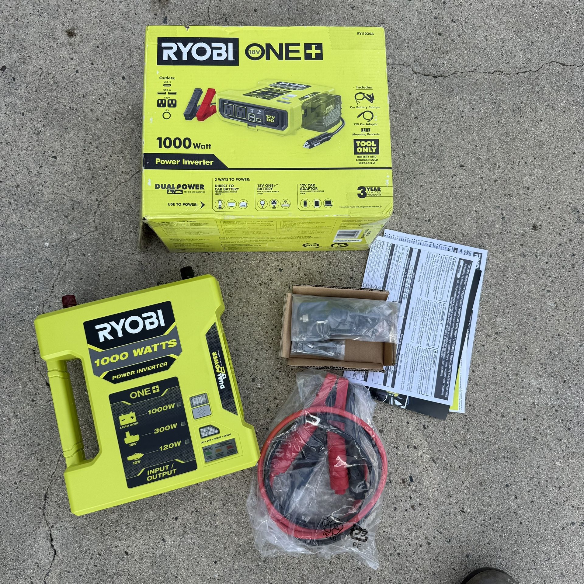 RYOBI ONE+ 18V 1000-Watt Max 12-Volt Automotive Power Inverter (Tool Only)