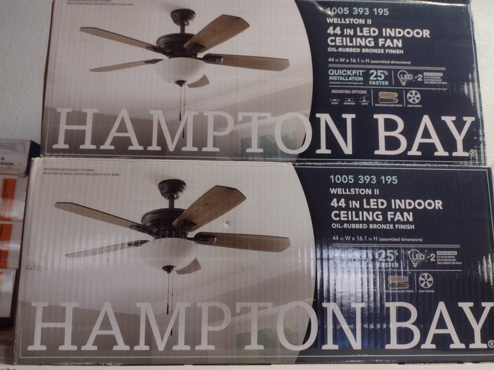 44" Led Ceiling Fans With Light Kit In Oiled Rubbed Bronze Finished 
