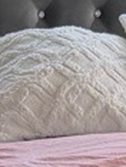 White Textured Decorative Throw Pillow