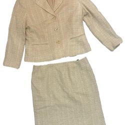 Vintage Women’s Jones New York 2pc Skirt Suit Sz 14 Wool Blend Tweed Lined #Classic #OldMoney #bossbabe #quietluxury #lightacadamia #professional #cla