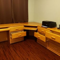 Twin Bed Frame & Matching Desk Drawer Set