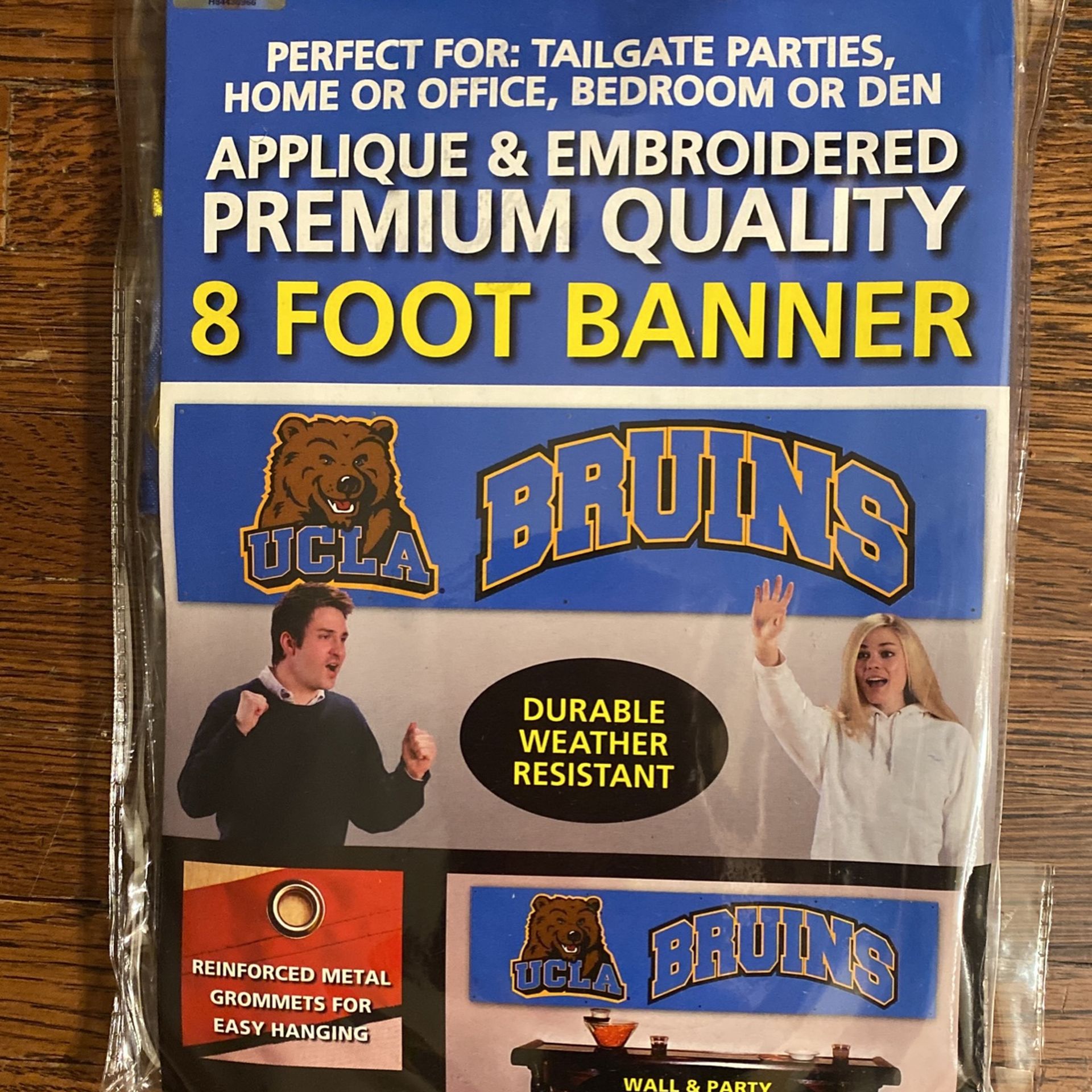 UCLA 8 foot banner! Appliqué and embroideredo premium quality perfect for a tailgate parties home or office bedroom or Den 8ft X 2ft