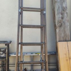 Vintage Wood 12 Ft Extension Ladder