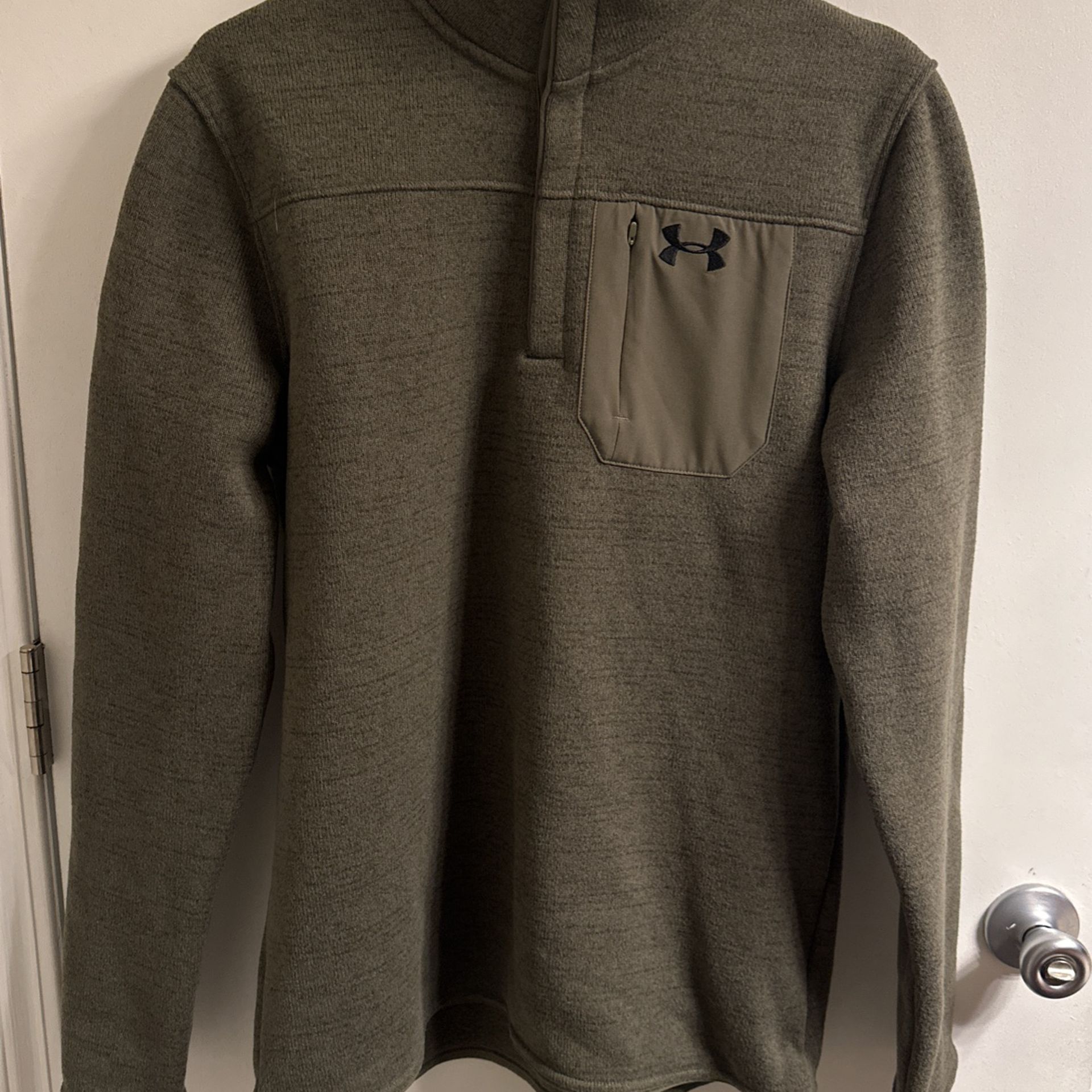 Columbia Mens Large Red With Gray Trim Pine Ridge Half Zip Pullover Fleece
