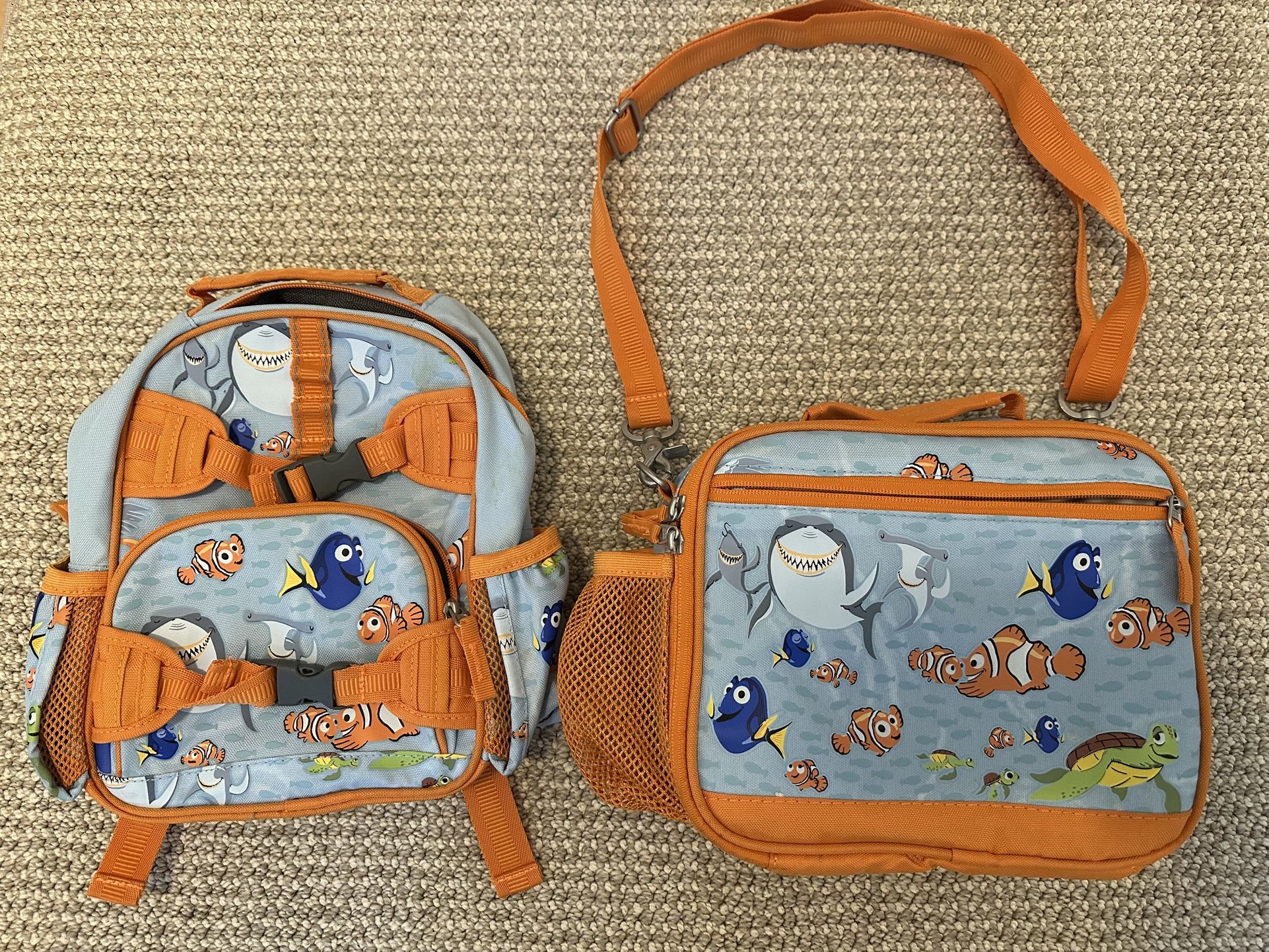 Pottery Barn Kids Mini Finding Nemo backpack and lunch bag.