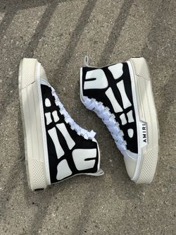 AMIRI SKEL COURT HI TOP SNEAKER - BLACK / WHITE