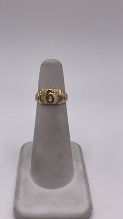 14k gold, number 6 signet ring