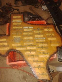 31 Patent Dated Barb Wire Collection On Cut Out Of Texas