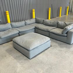 ( Free Delivery ) Modular Cloud Light Gray Sectional Couch