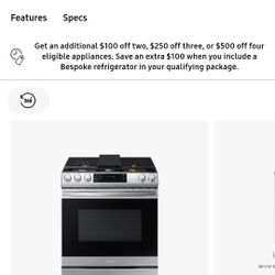 Samsung Smart Gas Range With Air Fryer And More!