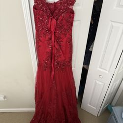 Burgundy ball gown