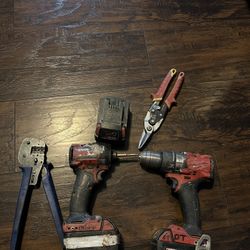 Milwaukee Impact And Drill And 3 5.0 Battery’s 