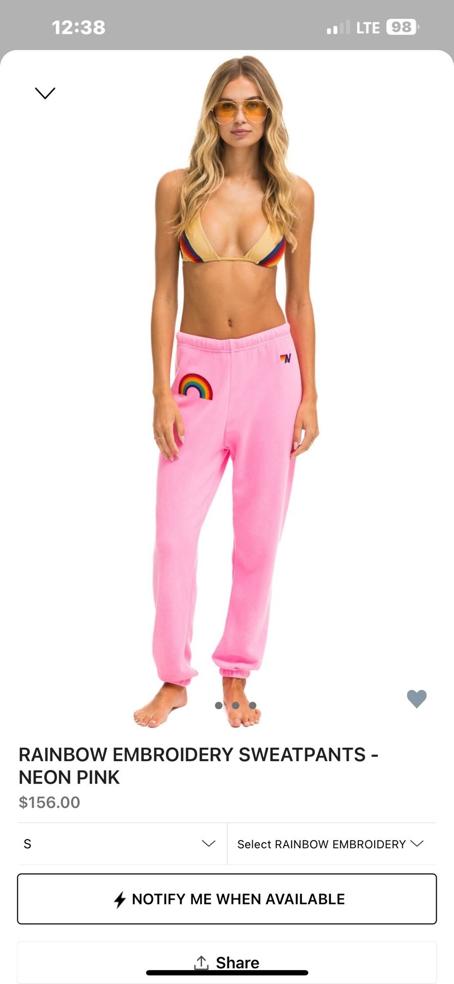 Neon Pink Aviator Nation Women’s Sweat Pants And Crew Sweatshirt