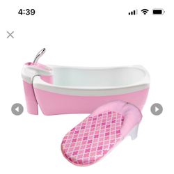 Summer Lil Luxuries Whirlpool Bubbling Spa & Shower (Pink) Luxurious Baby Bathtub with Circulating Water Jets, 2 Piece Set (Pack of 1) Pink Checkers $