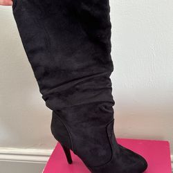 Shoedazzle Black Heel High Boots