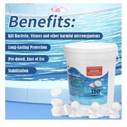 Individually Wrapped 3-in Stablized Chlorine Tablets for Swimming Pools, Hot Tubs, and Spas (50 lbs Pack)