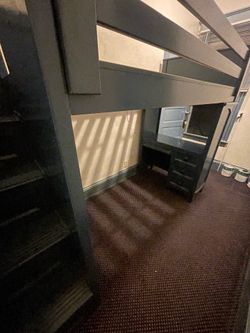 Loft Bed with Desk, Storage Drawers