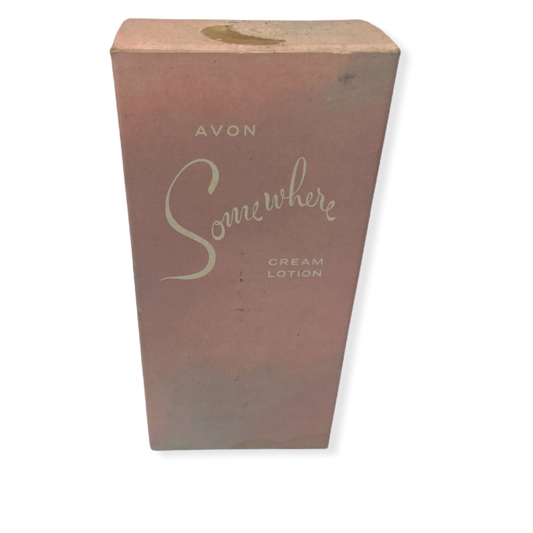 Vintage 60s Avon Lotion Cream Somewhere 4oz With Original Box